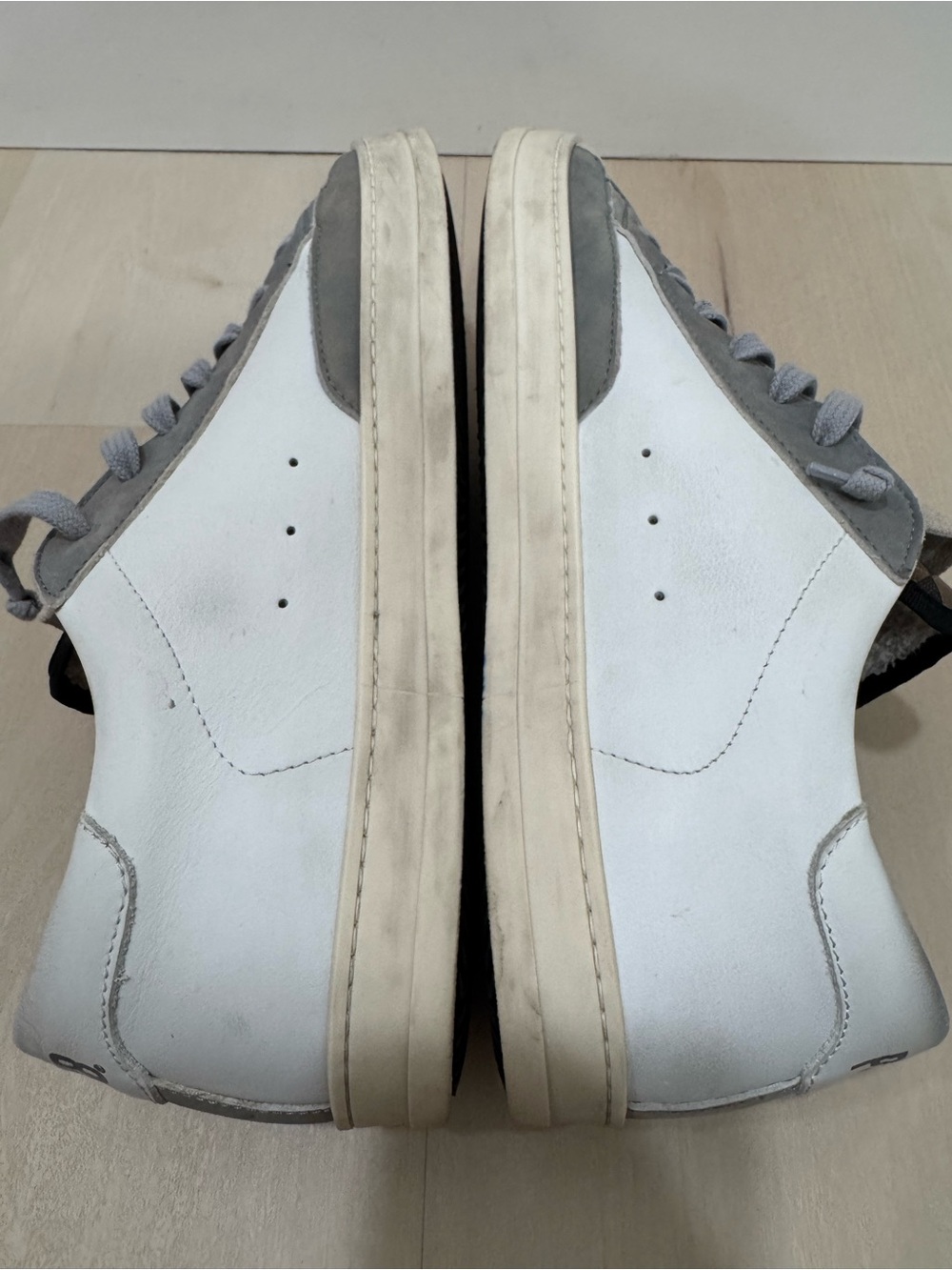 P448 Low Top Sneaker White Grey Leather Suede Men's 44 = US 10.5-11 - Picture 11 of 14